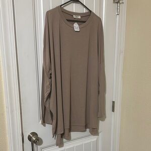 Zenana - tan long sleeve shirt